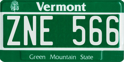 VT license plate ZNE566