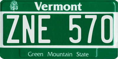 VT license plate ZNE570
