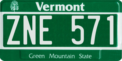 VT license plate ZNE571