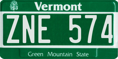 VT license plate ZNE574
