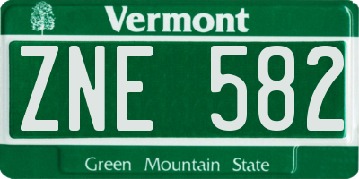 VT license plate ZNE582