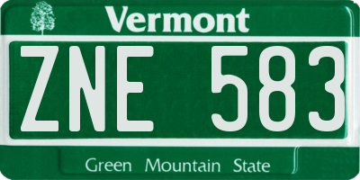 VT license plate ZNE583
