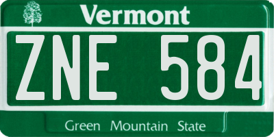 VT license plate ZNE584