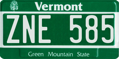 VT license plate ZNE585