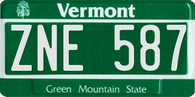 VT license plate ZNE587