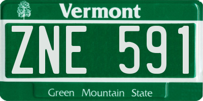 VT license plate ZNE591