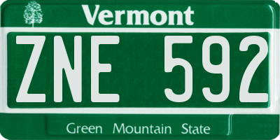 VT license plate ZNE592