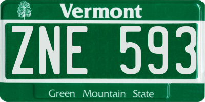 VT license plate ZNE593