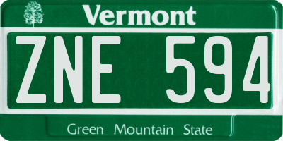 VT license plate ZNE594
