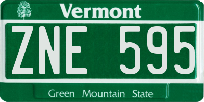 VT license plate ZNE595