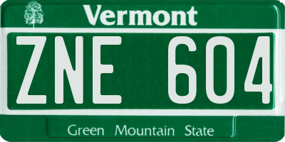 VT license plate ZNE604