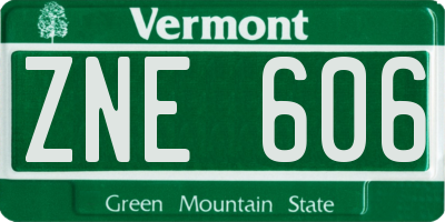 VT license plate ZNE606