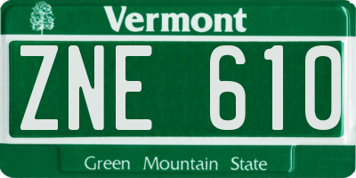VT license plate ZNE610