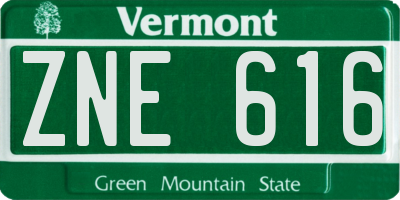 VT license plate ZNE616