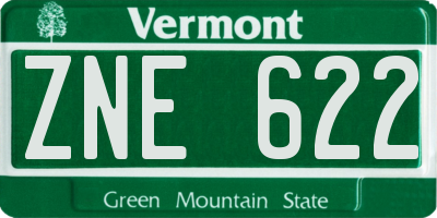 VT license plate ZNE622