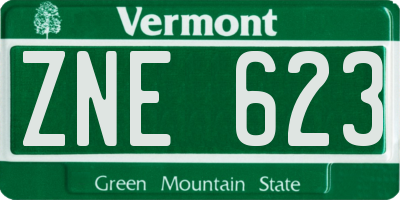 VT license plate ZNE623