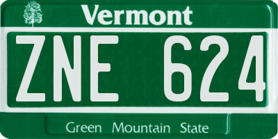 VT license plate ZNE624