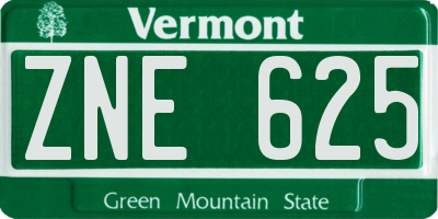 VT license plate ZNE625