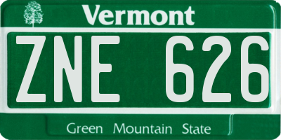 VT license plate ZNE626
