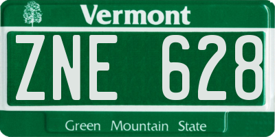 VT license plate ZNE628