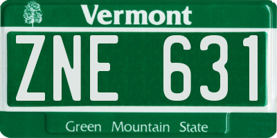 VT license plate ZNE631