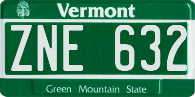 VT license plate ZNE632