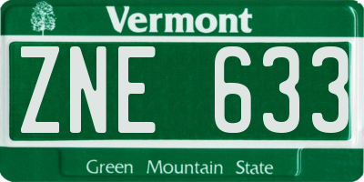 VT license plate ZNE633