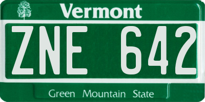 VT license plate ZNE642