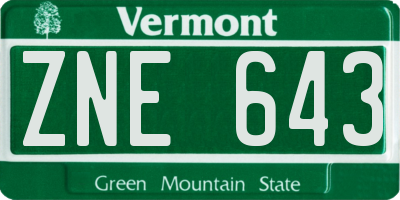 VT license plate ZNE643