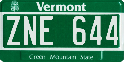 VT license plate ZNE644