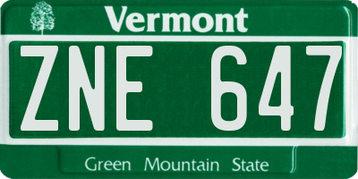 VT license plate ZNE647