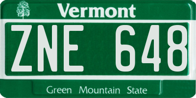 VT license plate ZNE648