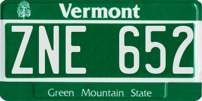 VT license plate ZNE652