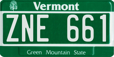VT license plate ZNE661