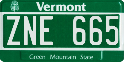 VT license plate ZNE665