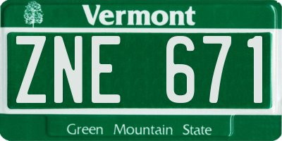 VT license plate ZNE671