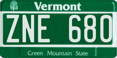 VT license plate ZNE680