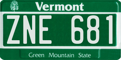 VT license plate ZNE681