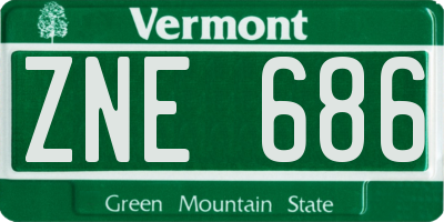 VT license plate ZNE686