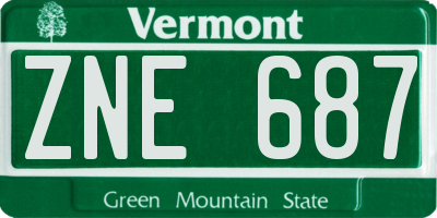 VT license plate ZNE687