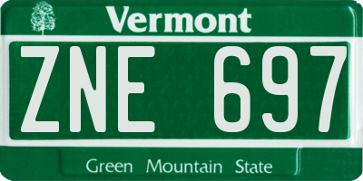 VT license plate ZNE697