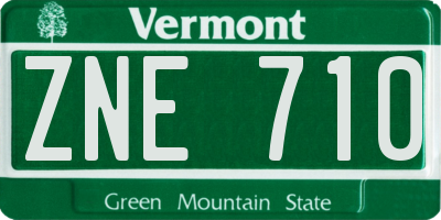 VT license plate ZNE710