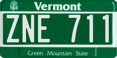 VT license plate ZNE711