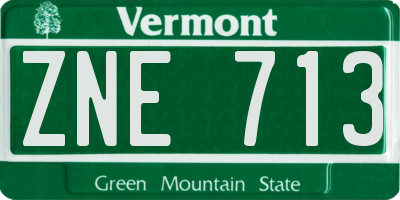 VT license plate ZNE713