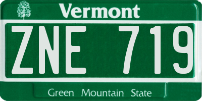 VT license plate ZNE719