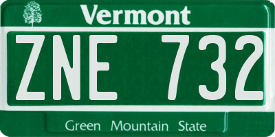 VT license plate ZNE732