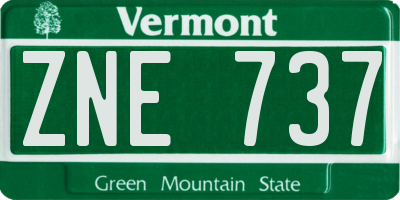 VT license plate ZNE737