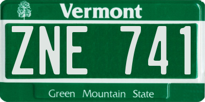 VT license plate ZNE741