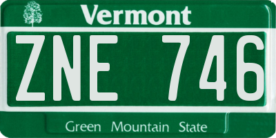 VT license plate ZNE746