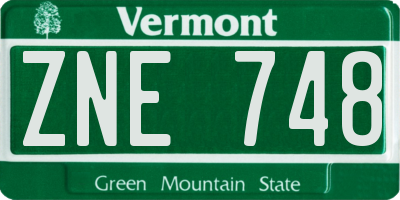 VT license plate ZNE748